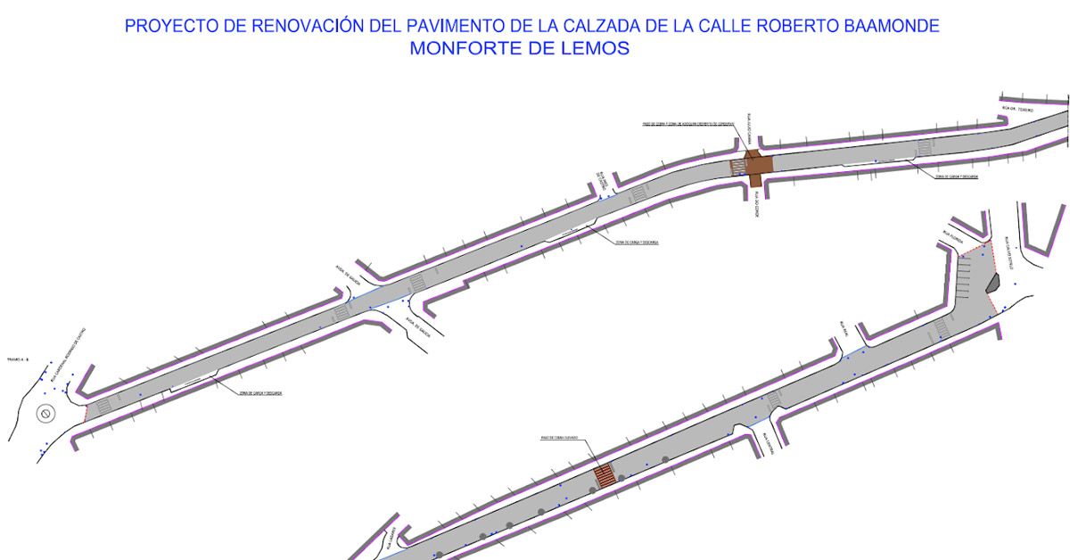 proxecto renovacion rua roberto baamonde Monforte