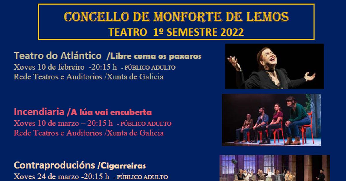 Cartel teatro semestre 2022 monforte