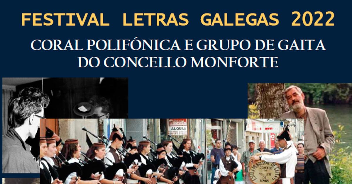 Cartel Festival Letras Galegas Monforte 2022 portada