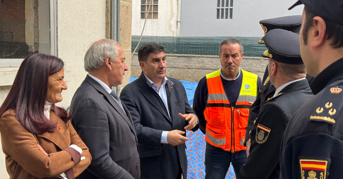 Pedro Blanco visita as obras da nova comisaría de Monforte