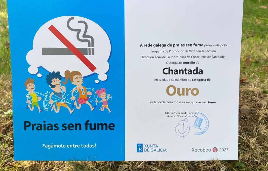 Chantada praias sen fume