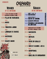 Cartel horarios Castañazo Rock Chantada 2023