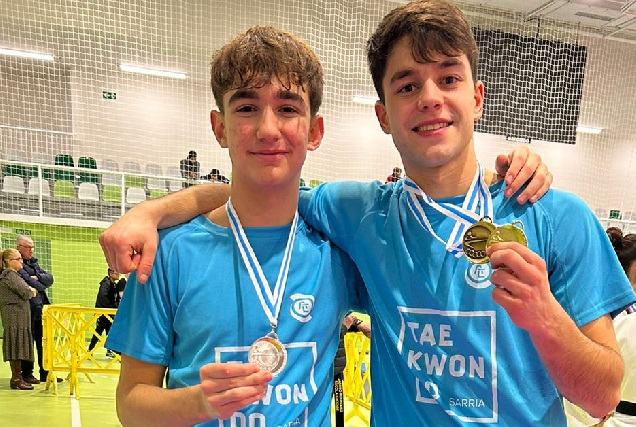 Álex Camba e Mateo Fernández AC taekwondo Sarria