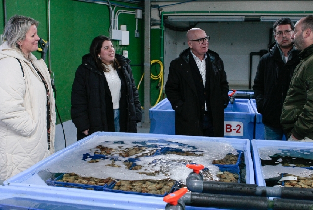 O deputado de turismo e vicepresidente da Deputación da Coruña, Xosé Regueira visitando a Cofradía de Barallobre en Fene