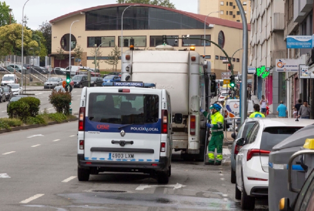 Imaxe da recollida de lixo na cidade da Coruña